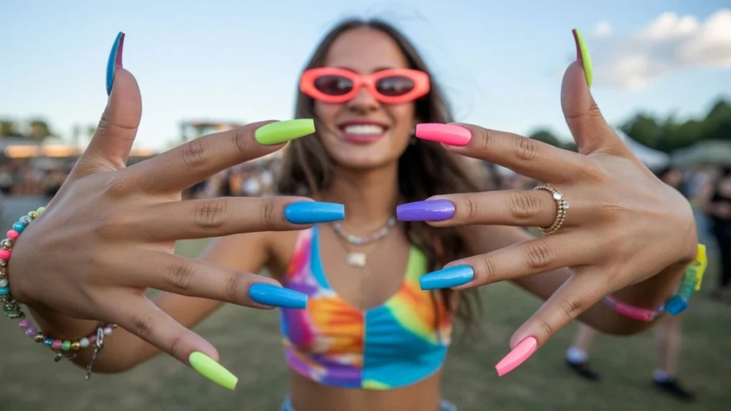 Colored French Tip Nails
