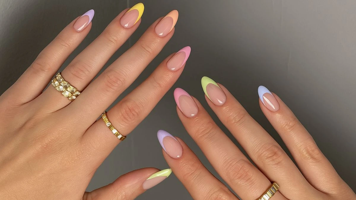 Colored French Tip Nails
